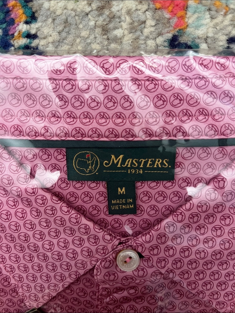 NWT Masters Pink Men's Polo Shirt Size Medium - Picture 2 of 5